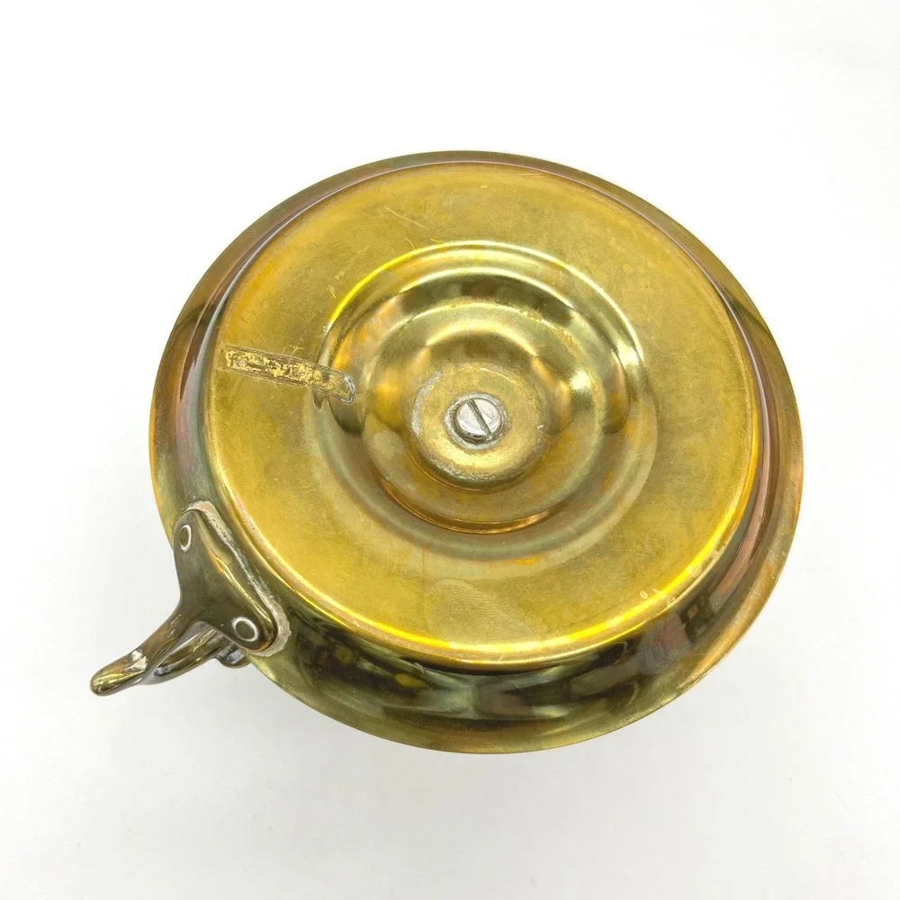 Vintage Brass Chamberstick Candlestick Holder with Finger Loop and Ejector Lever